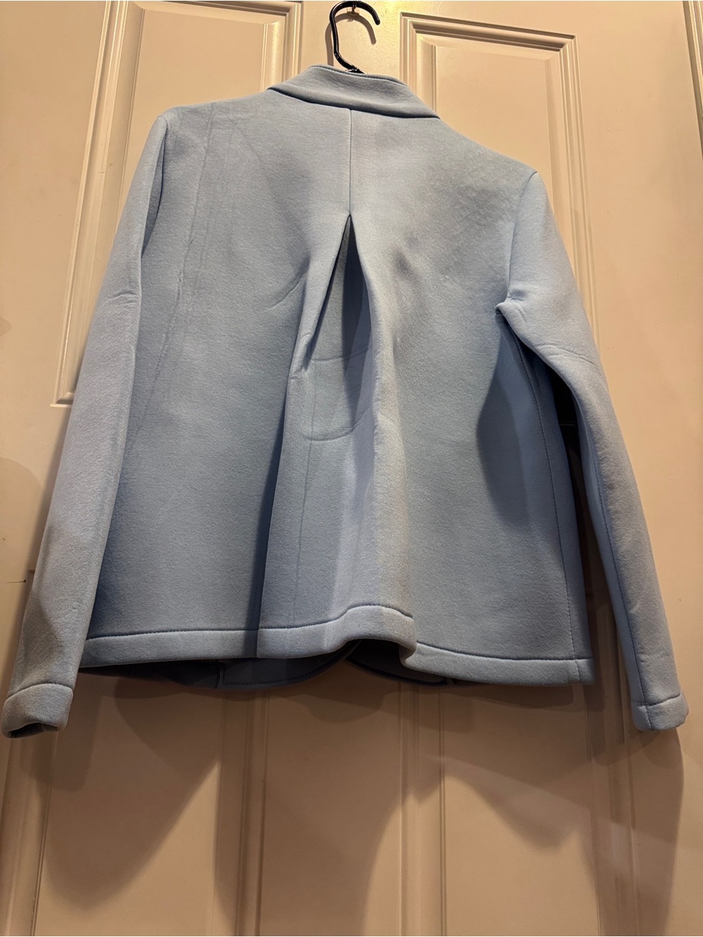 NWT Le Streghe Italy Light Blue Structured Collared Jacket Peacoat Decorative Bu - Picture 9 of 9